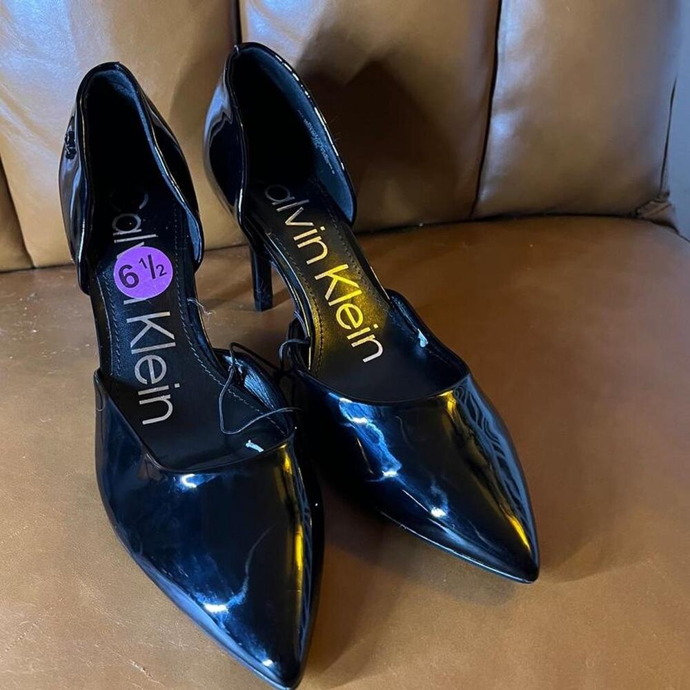 Black patent calvin klein heels